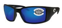 Costa Del Mar Blackfin Matte Black Frame Blue Mirror 580 Glass Polarized Lens