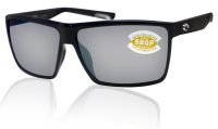 Costa Del Mar Rincon Black Frame Gray Silver Mirror 580P Plastic Polarized Lens